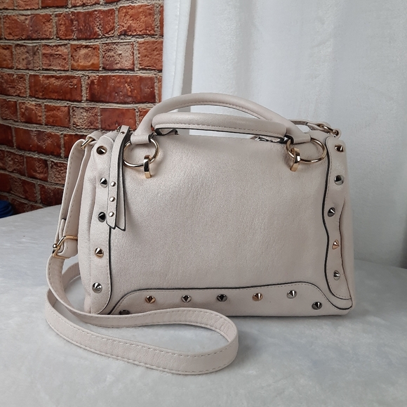 Jessica Simpson Studded White Satchel Bag - Picture 1 of 15